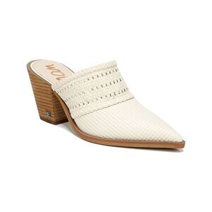 SAM EDELMAN Womens Ivory Lillianna Slip On Leather Heeled Mules Shoes 9.5